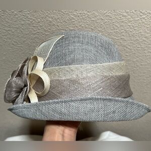 Women's Gray and Cream Hat